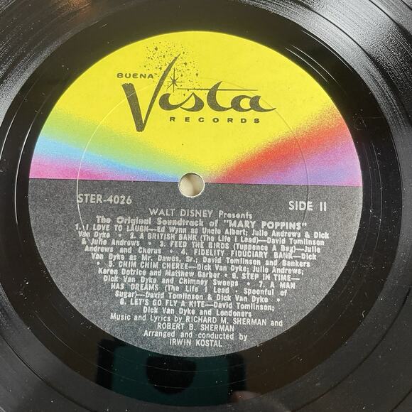 Walt Disney Mary Poppins Original Cast Soundtrack 1964 Vtg Vinyl LP Record Album - Picture 11 of 12